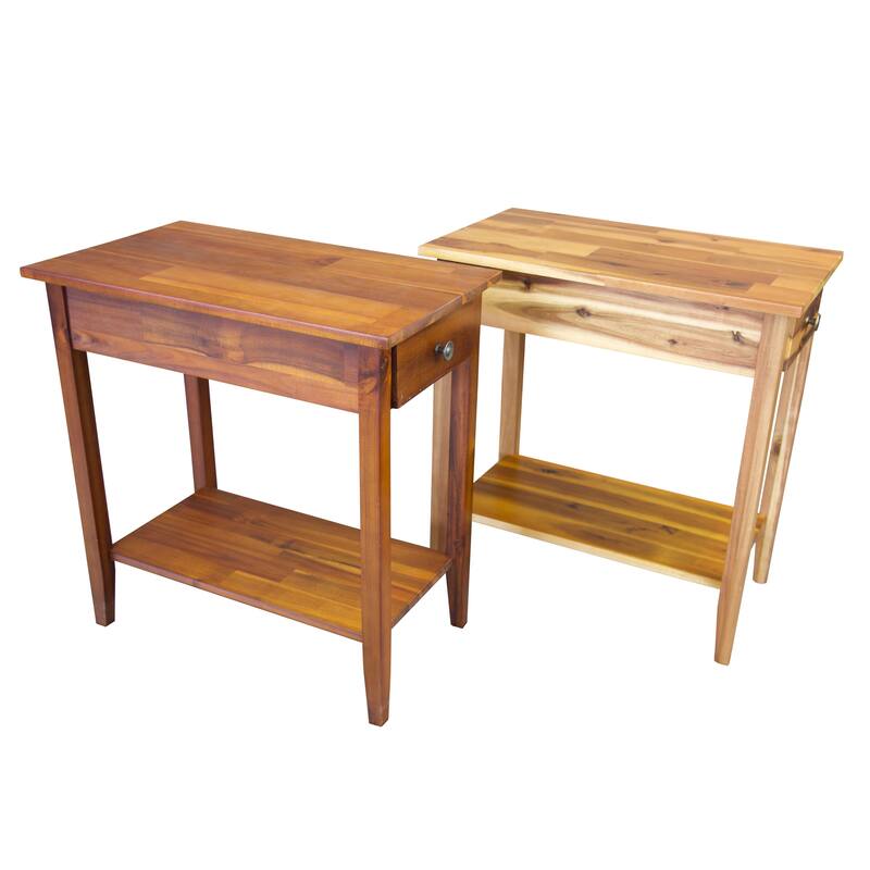 Porch & Den Holly Hill Solid Acacia Recliner End Table