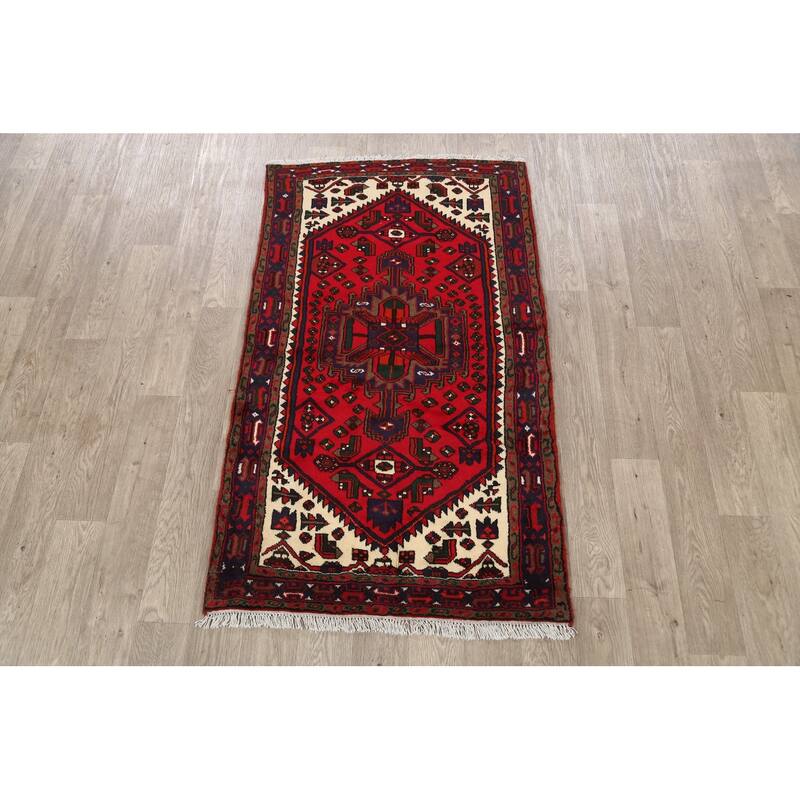 Tribal Geometric Hamedan Persian Traditional Area Rug Wool Handmade - 3'2" x 5'6"