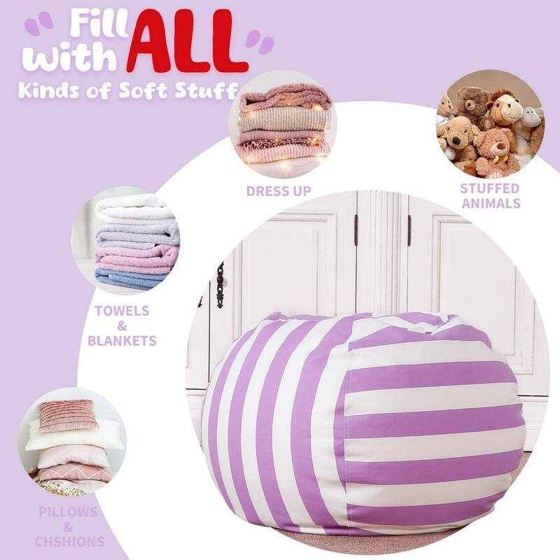 Stuffed Storage Bean Bag Chair Cover (X-Large)