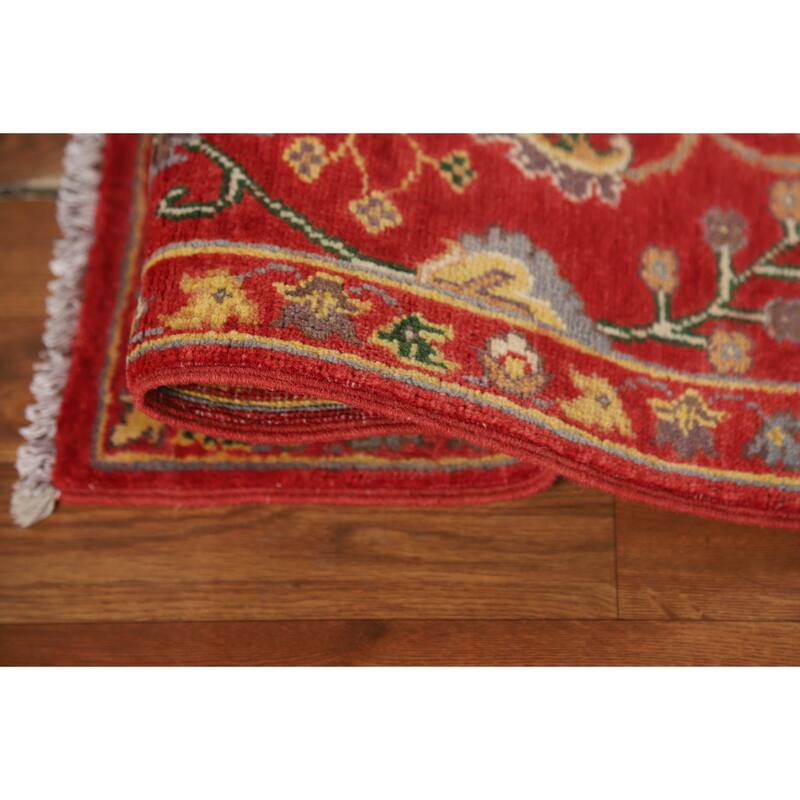 Kazak Oriental Foyer Rug Handmade Red Floral Wool Carpet - 2'0" x 3'0"