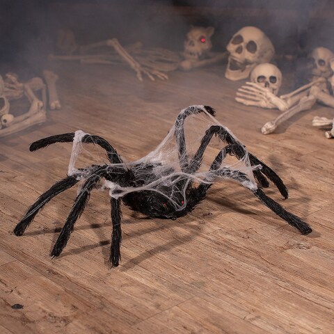 Animated Walking Spider with Web Halloween Decoration, Halloween, Home Decor, 1 Piece