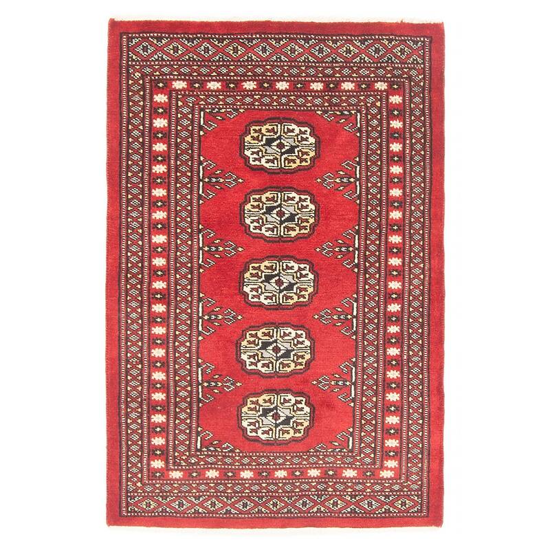 ECARPETGALLERY Hand-knotted Finest Peshawar Bokhara Red Wool Rug - 2'1 x 3'1 - Dark Red - 2'1 x 3'1