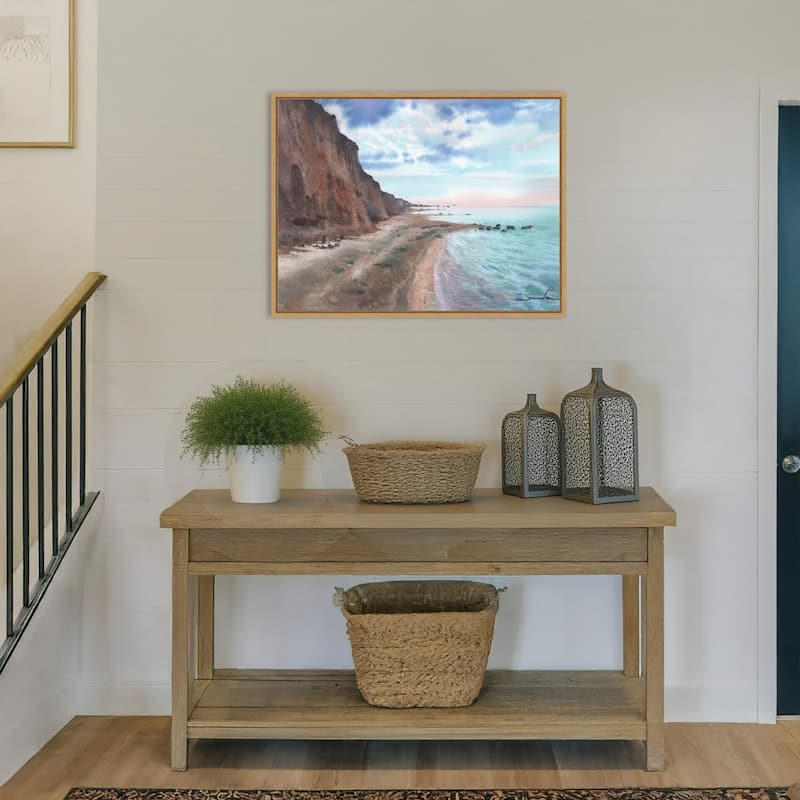 Tropical Wild Beach by Samira Yanushkova Framed Canvas Wall Art Print - Sylvie Natural