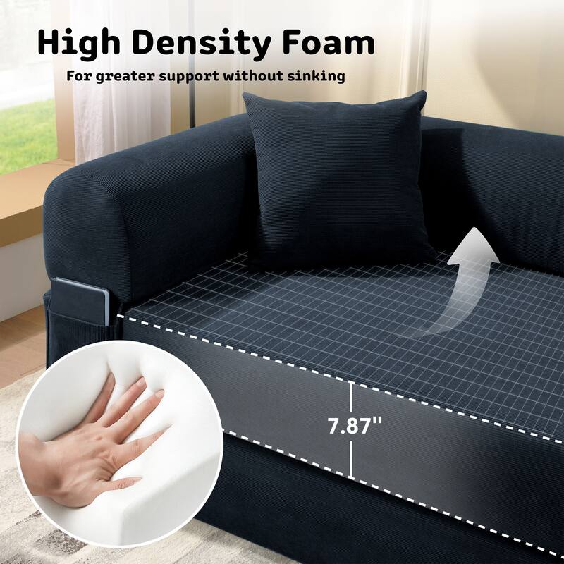 3-in-1 Convertible Sleeper Sofa with Pillows & Storage