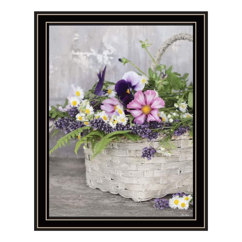 TrendyDecor4U Contemporary " Fresh Garden Basket" Framed Print Wall Art - Multi
