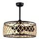 preview thumbnail 5 of 15, Annas 25 Inch Matte Black and Gold cage Finish Ceiling Lighted Fandelire with Remote