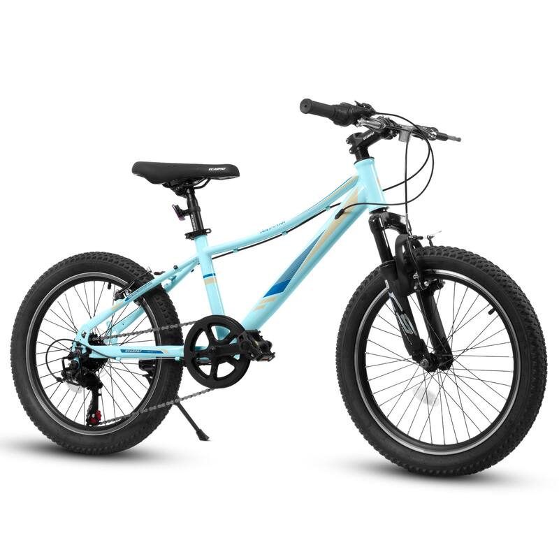 20 Inch Children Bicycle, Outdoor Adventure Steel Mountain Bicycle, 7-Speed Damping Bike with V-brakes for Boys & Girls