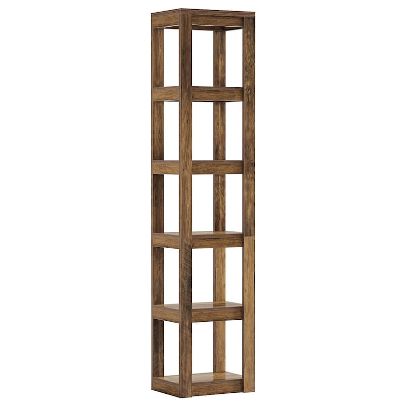 70.86" Tall Bookshelf Corner Shelf, 6-Tier Narrow Bookcase Freestanding Storage Display Shelf