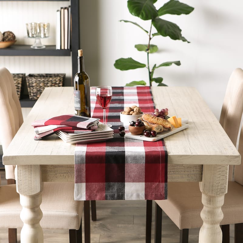 DII Tri Color Check Table Runner