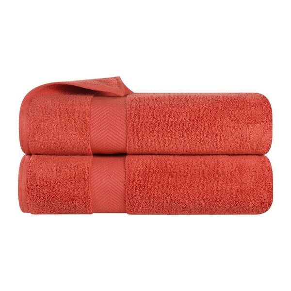 Superior Absorbent Zero Twist Cotton Bath Towel (Set of 2