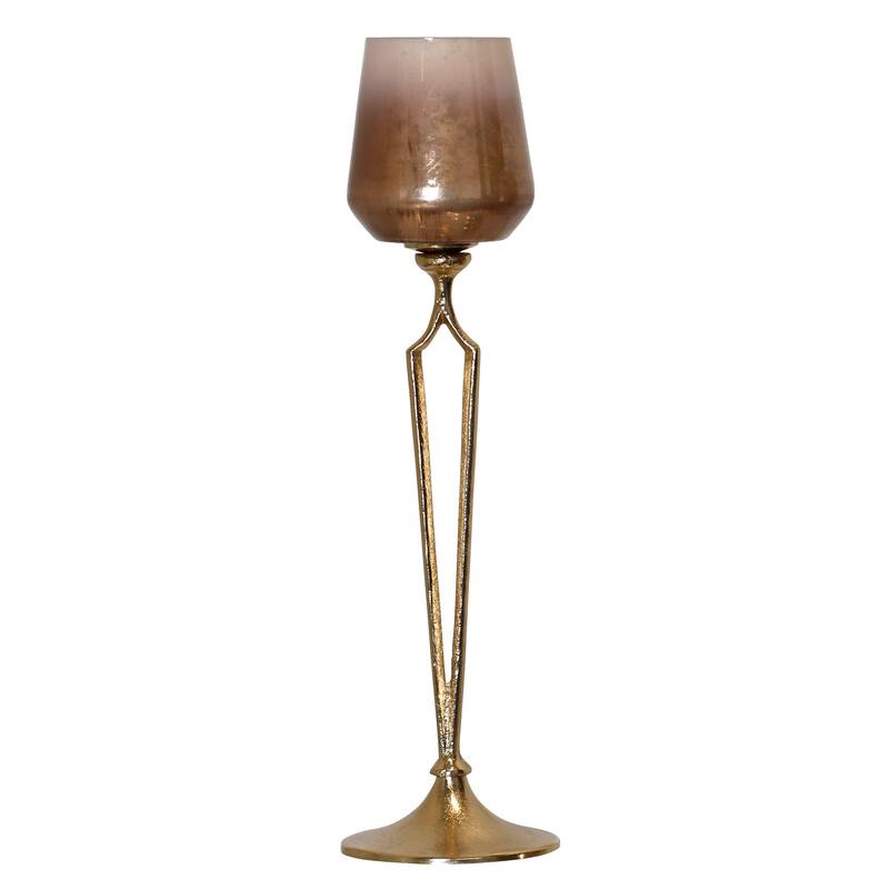 StyleCraft Catherine - Aluminum & Glass Tea Light Holder - 5" x 18" x 5"