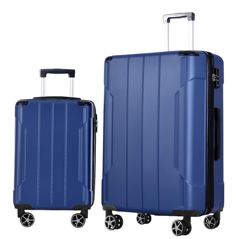 Hardshell ABS Luggage Sets 2 Piece Suitcase Set Expandable with TSA Lock Spinner Wheels for Men Women - Blue