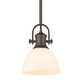 preview thumbnail 4 of 14, Hines Mini Pendant Rubbed Bronze/Opal Glass