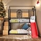 preview thumbnail 1 of 39, Modern Twin Over Twin Bunk Bed House Bed with Slide and Storage Stair,Solid Construction for Bedroom