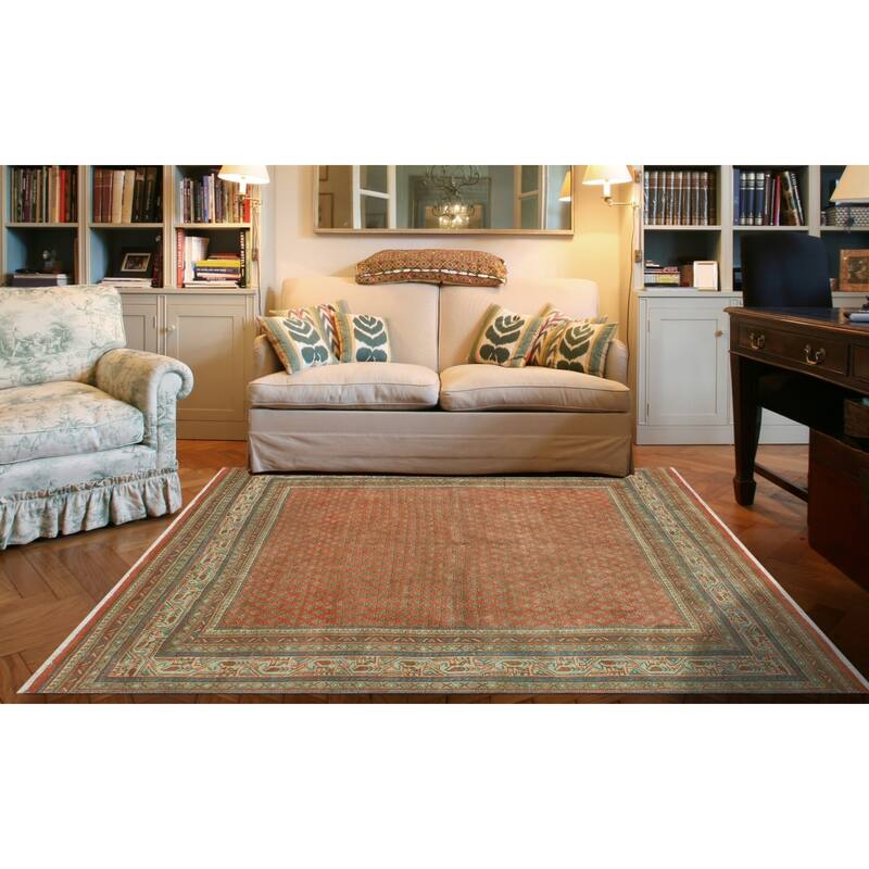 Fine Vintage Distressed Cartere Rust/Beige Rug - 6'0" x 8'6"