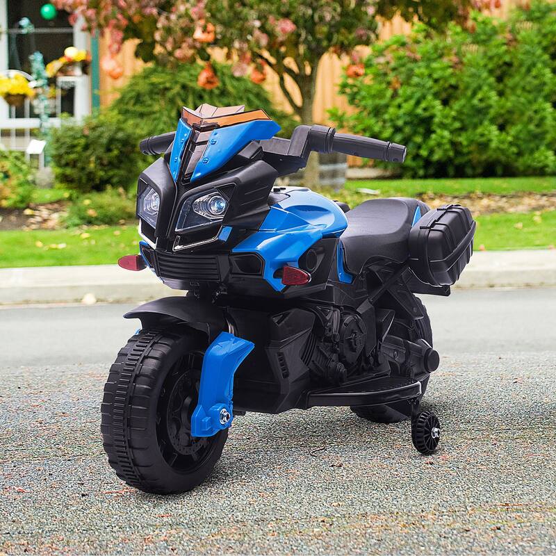 Battery-Powered Kids Motorcycle Ride-On with Training Wheels, Headlights, Horn, 1.86 mph Speed, for Toddlers 18-48 Months