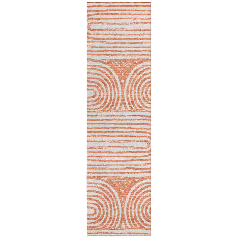 Machine Washable Indoor/ Outdoor Modern Vibes Chantille Rug