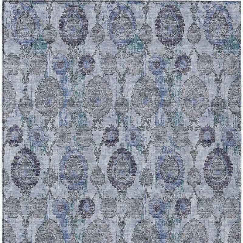 HomeRoots Damask Transitional Rectangle Outdoor Rug