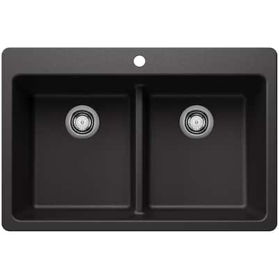 Blanco 443205 Liven 33" Drop-In/Undermount 50/50 Double Basin