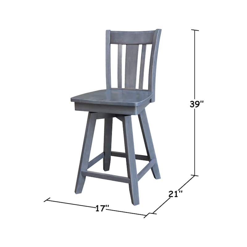 San Remo Counter Height Stool with 24 in. H Swivel Seat