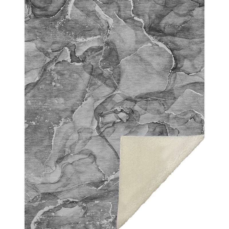 Premium Machine Washable Modern Abstract Sherpa Throw Blanket