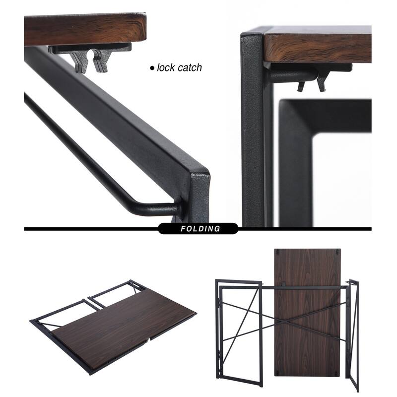 HomyLin 39" Simple Folding Study Writing Desk, No Assembly Required