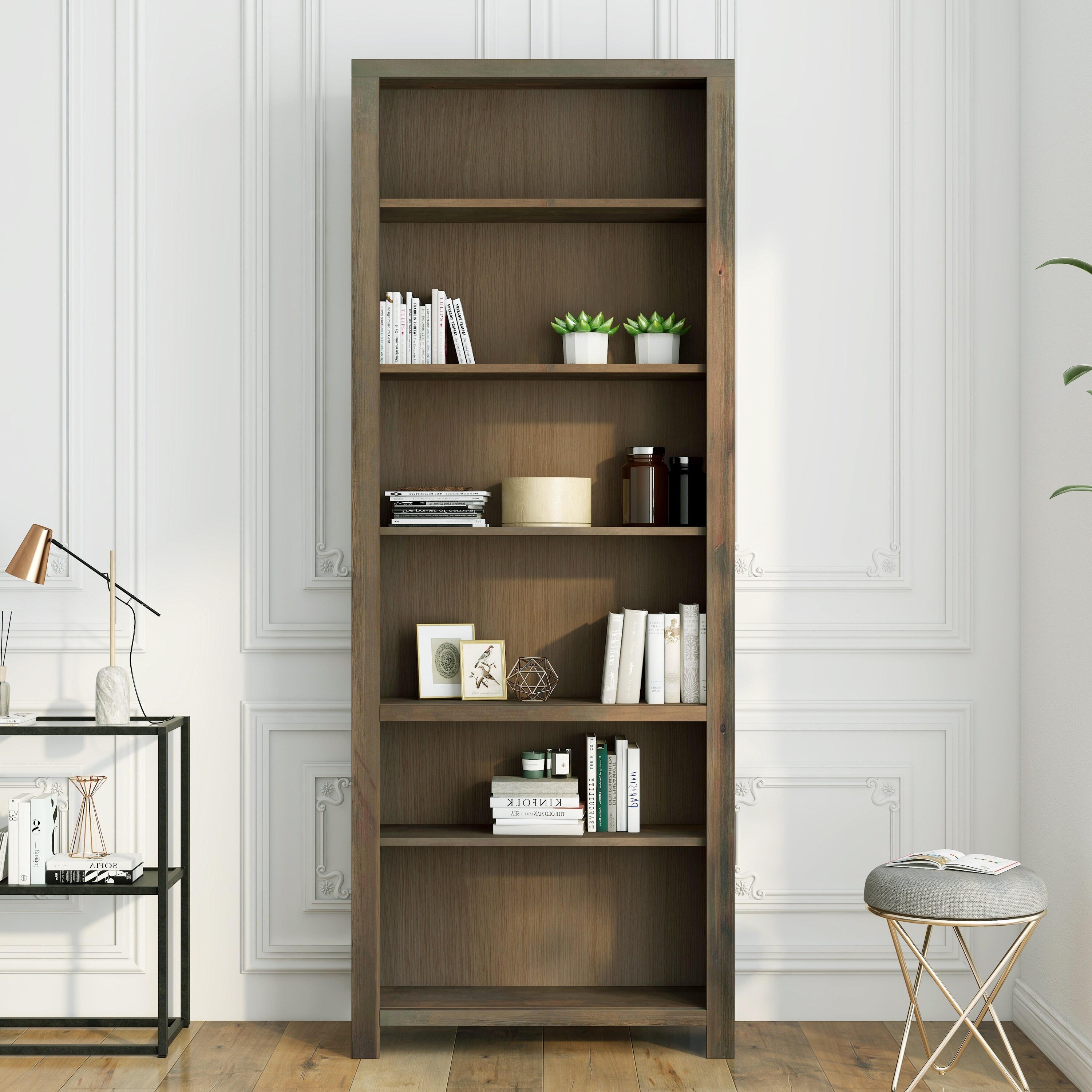 Bridgevine Home Joshua Creek 84 inch high 6 shelf Bookcase No