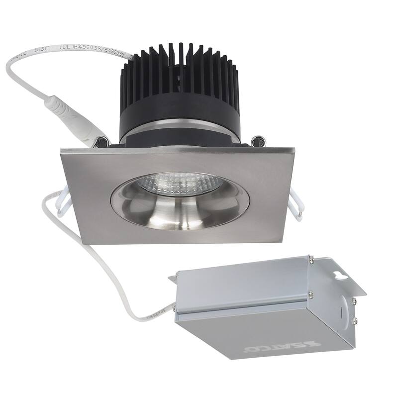 12W LED DW Downlight Gimbaled 3.5 in 3000K 120V Square Remote Driver