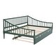 preview thumbnail 5 of 10, Full Size Traditional Curved Armrest Platform Bed Daybed Trundle Bed Wood Slat Support Easy Assembly No Box Needed