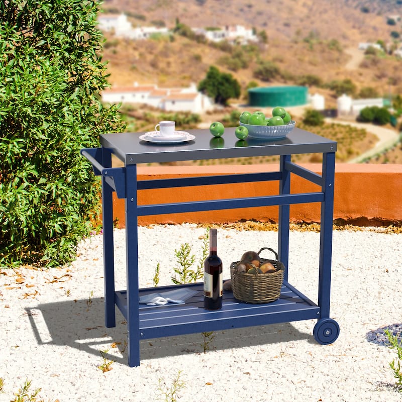 Multi-functional Outdoor Cart: Ideal for Pizza Ovens, Grilling, and Dining -RV carts