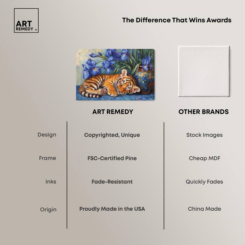 Gentle Tiger Nap Canvas by Art Remedy, Gallery Wrapped