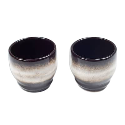Novica Handmade Serene Flavors Ceramic Cups (Pair)