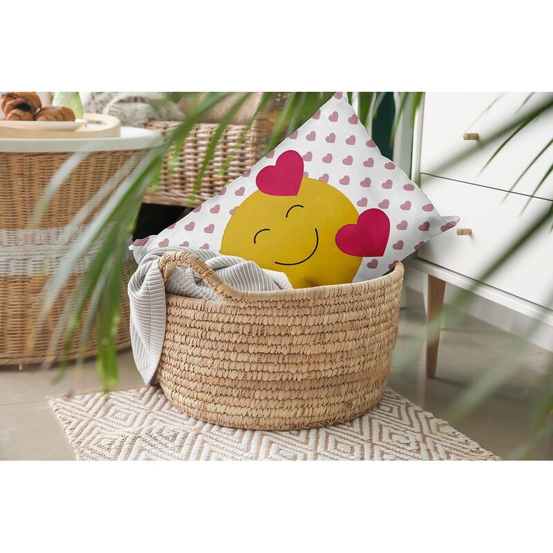 Love Emoji Valentines Day Decorative Throw Pillow
