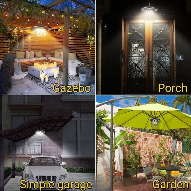 Led solar lights black pendant lamp ‎plastic, metal Patio light