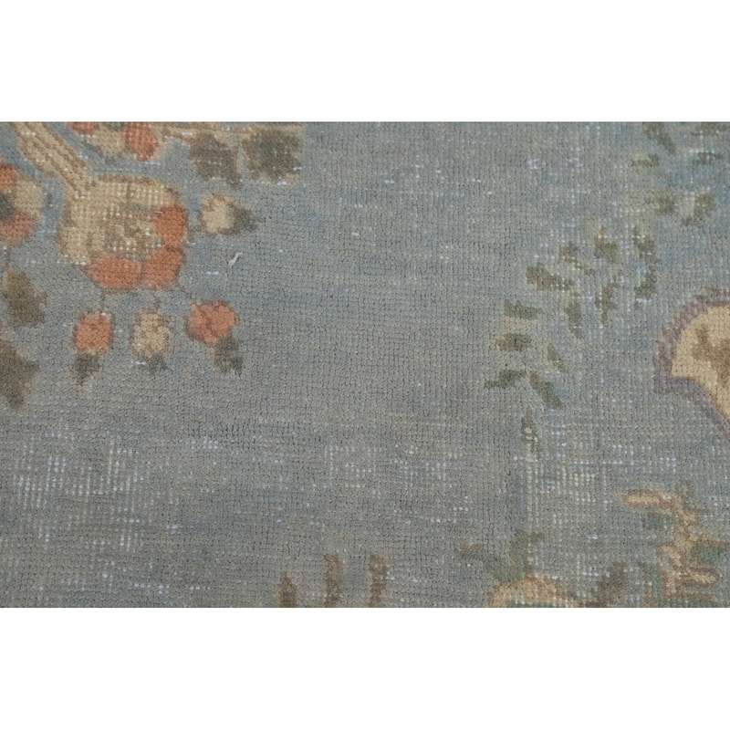 Blue Tabriz Persian Area Rug Hand-Knotted Medallion Wool Carpet - 9'3"x 12'4"