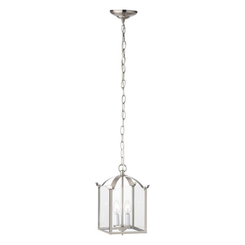 Whitmore 7.25-inch Wide 2-Light Chandelier in Brushed Nickel - 7.25in W x 7.25in D x 11.75in H - Nickel