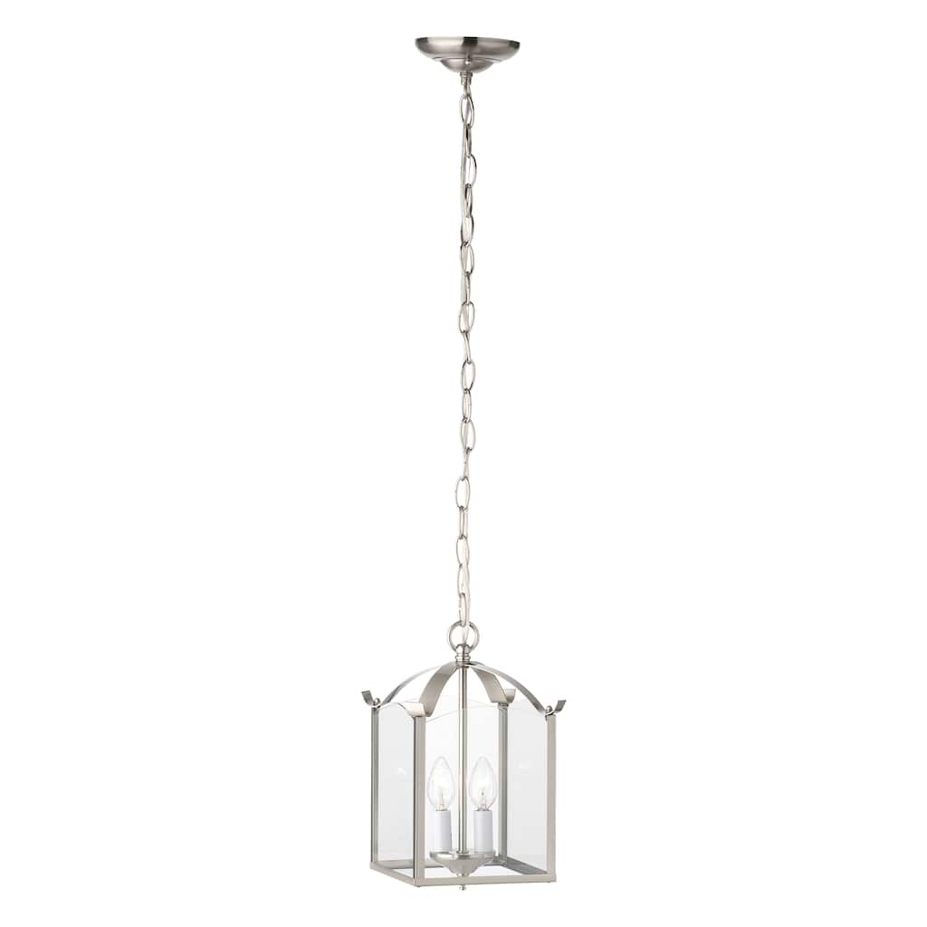 Whitmore 7.25-inch Wide 2-Light Chandelier in Brushed Nickel - 7.25in W x 7.25in D x 11.75in H