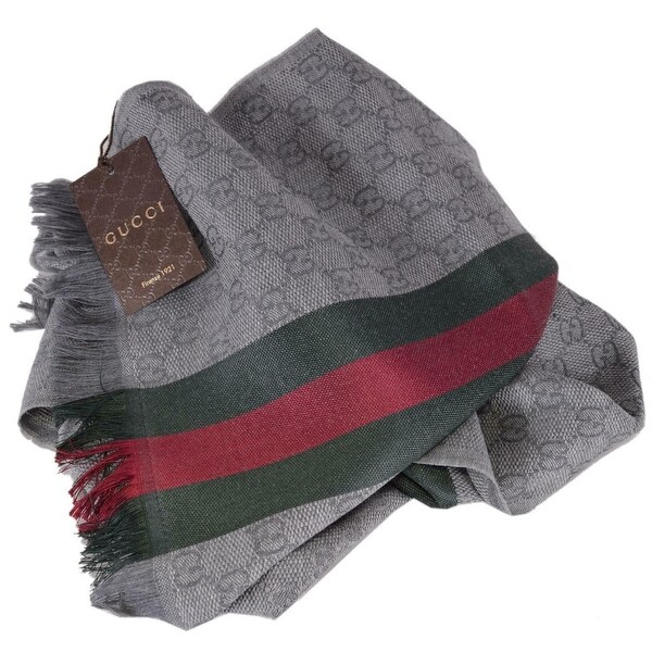 grey and green scarf
