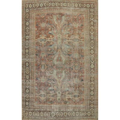 Hand Knotted Oriental 100% Wool Carpet Traditional All-Over Oranges & Rust Sultanabad Area Rug - 11' 9'' X 8' 10''