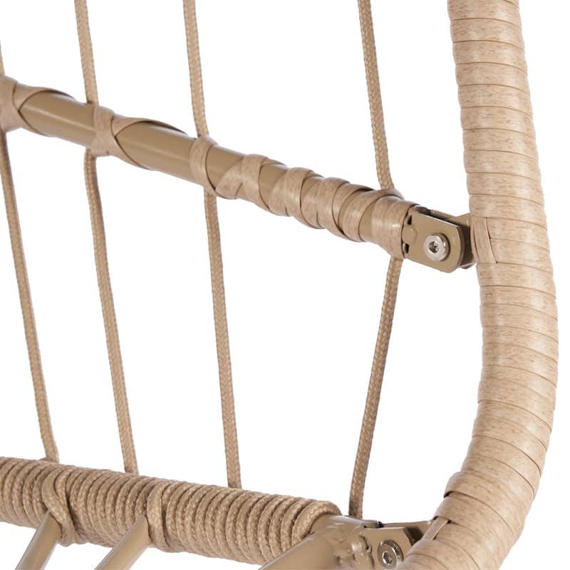 GDFStudio - Penelope Outdoor Rattan Egg Swing Chair for Relaxed and Stylish Garden Lounging
