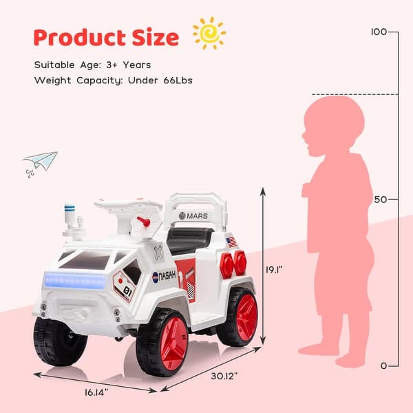 dimension image slide 1 of 2, Kids Ride On Car, Powerful and Safe Ride-On Toy,Toddlers Electric Ride On Car