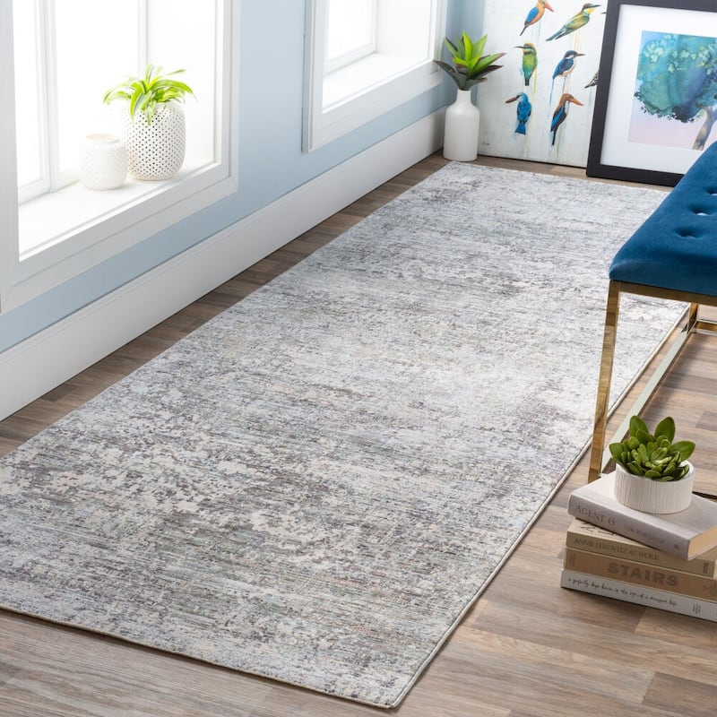 Livabliss Modern & Contemporary Presidential Abstract Area Rug - 3'3" x 8' - Grey