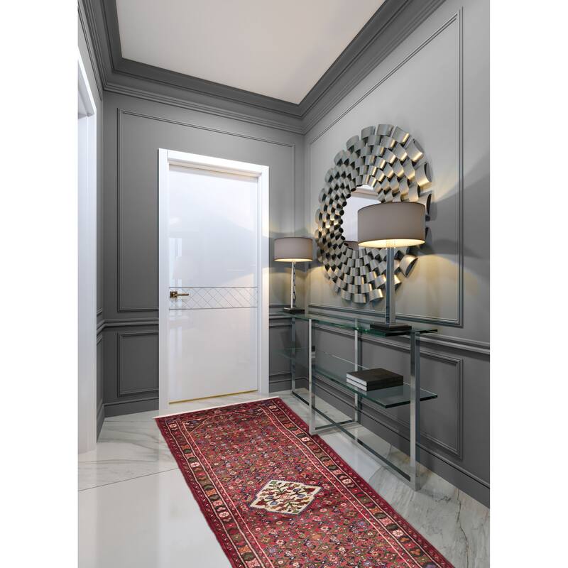 ECARPETGALLERY Hand-knotted Andelz Red Wool Rug - 2'9 x 9'4