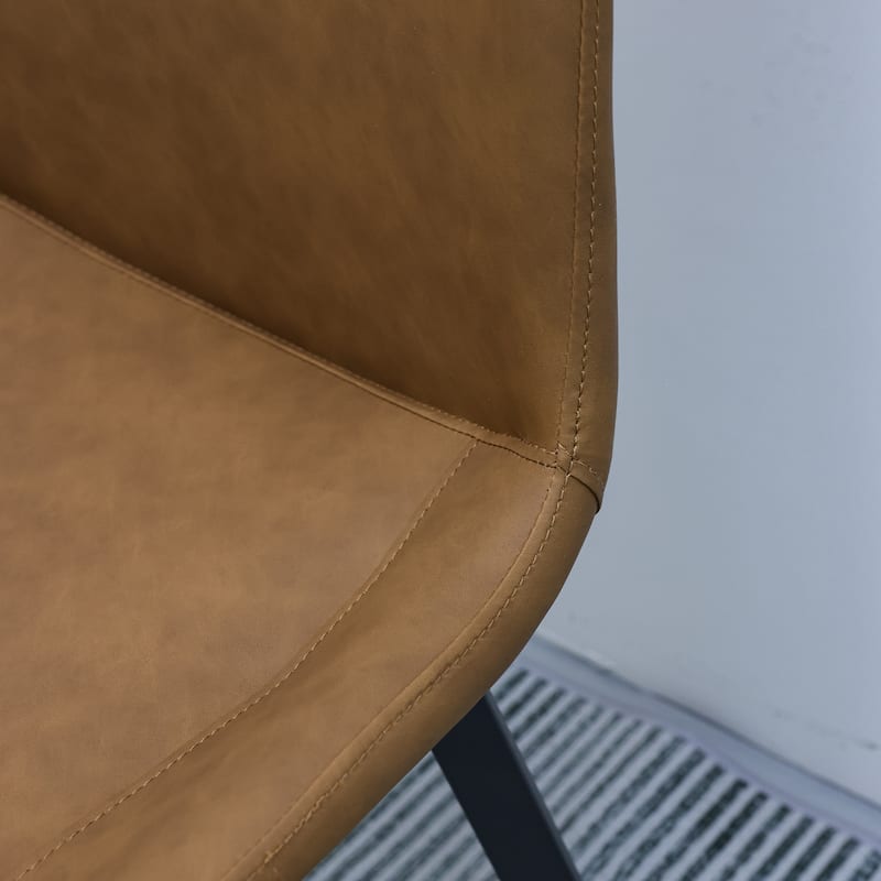 PU Leather Dining Chair with Metal Legs, Modern Upholstered Chair Set of 2 for Kitchen, Restaurant, Living, Meeting Room