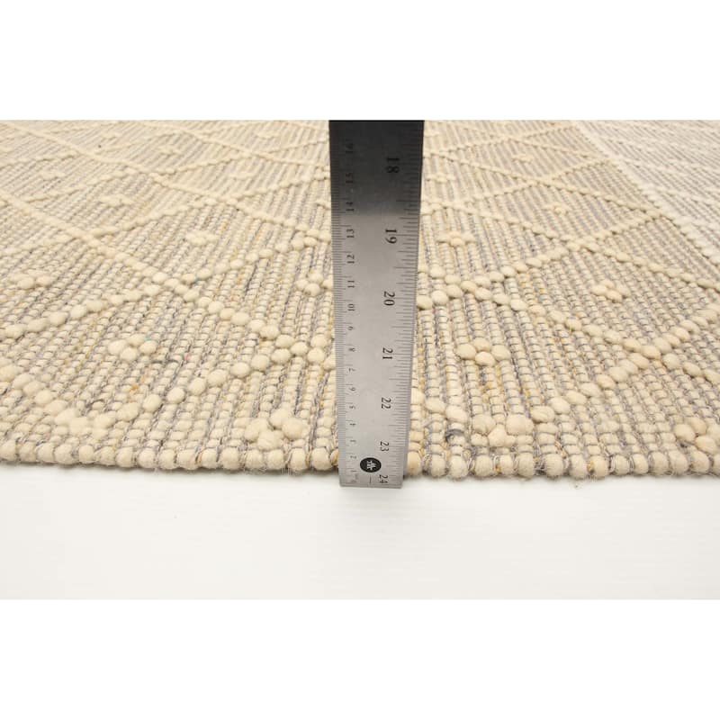 ECARPETGALLERY Braid weave Sienna Cream Wool Rug - 4'11 x 8'0