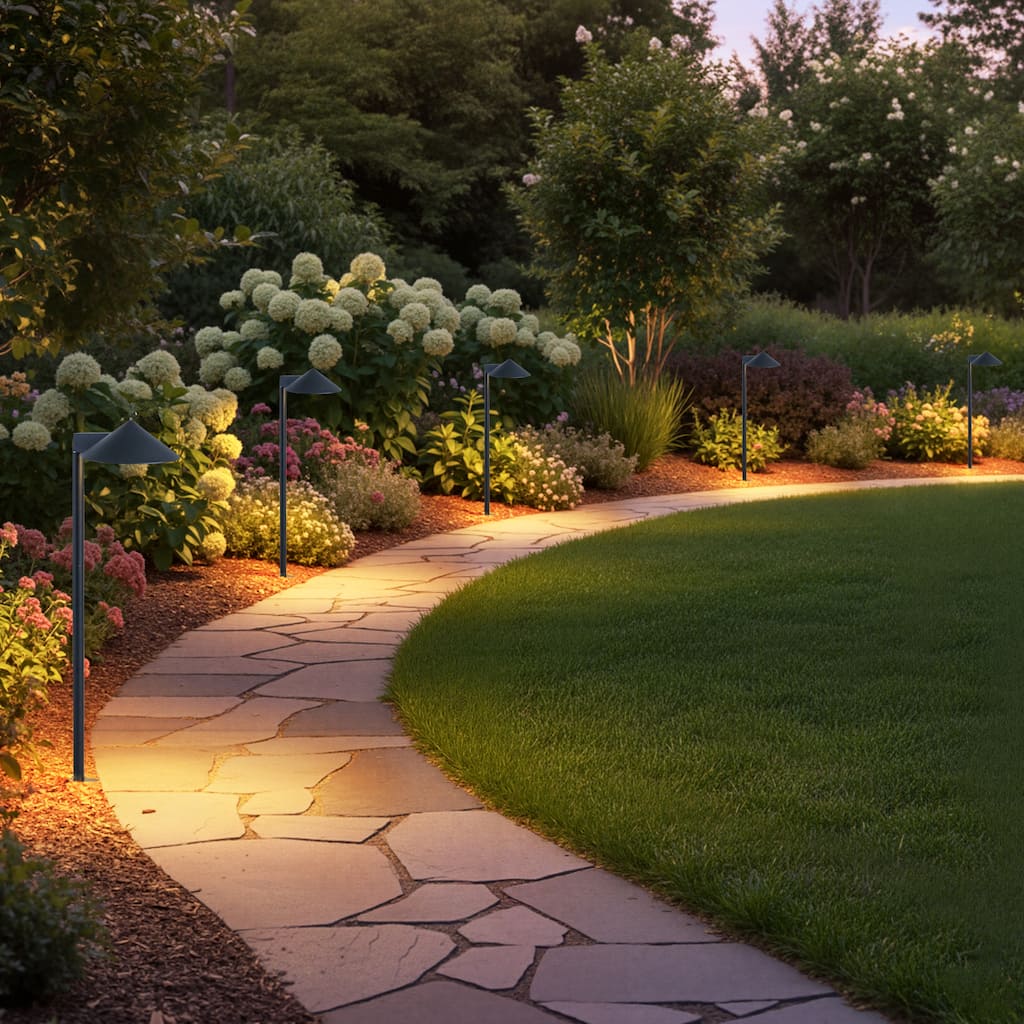 C Cattleya Low-Voltage Matte Black Aluminum 3000K LED Outdoor Path Light