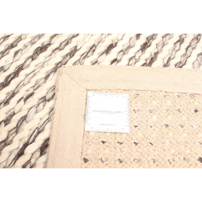 ECARPETGALLERY Braid weave Sienna Cream Wool Rug - 4'10 x 7'9