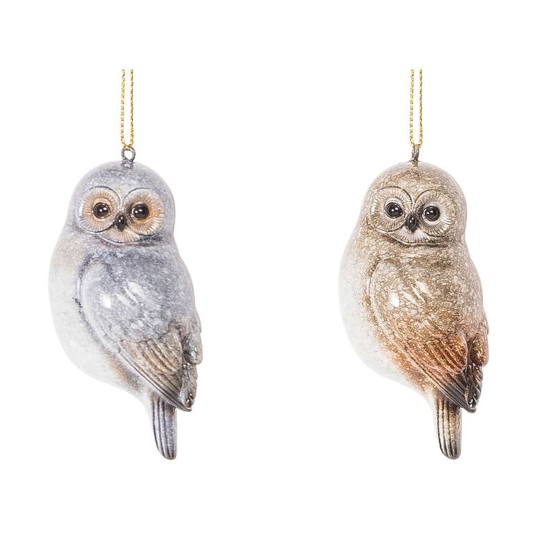 Owl Ornaments Set of 3 - 1.5" x 1.5" x 3.15"