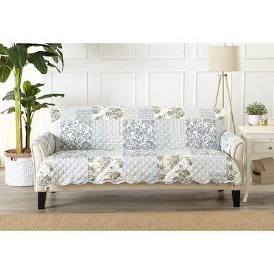 Premium Patchwork Scalloped Reversible Pet Furniture Protector