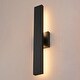 preview thumbnail 8 of 7, VAXCEL Owen 1-Light Matte Black Contemporary Outdoor Wall Sconce, Rust-Resistant Aluminum, Frosted Acrylic Shade, Integrated LED